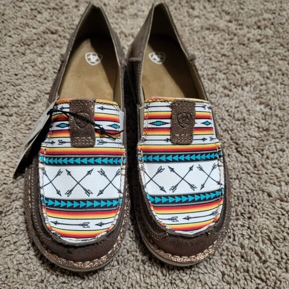 Womens Ariat Cruiser Rose Gold Aztec Arrow Print Cruiser Leather Loafer Size 9.5 - Picture 9 of 9